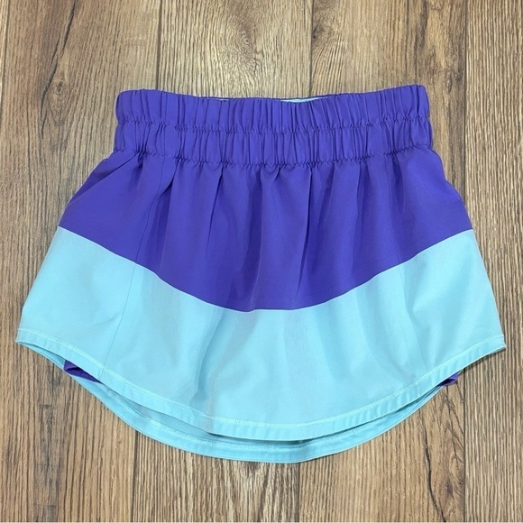 Lululemon Run Breeze By Skirt Skort Power Purple/Aqua Marine Size 2 - Picture 2 of 6
